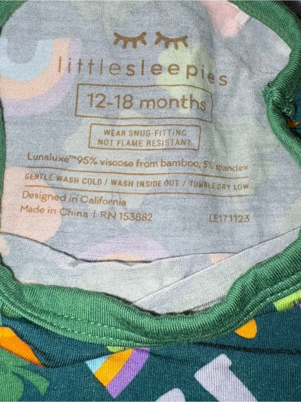 Little Sleepies Lucky Short Sleeve Pajama Set - Size 12-18 months